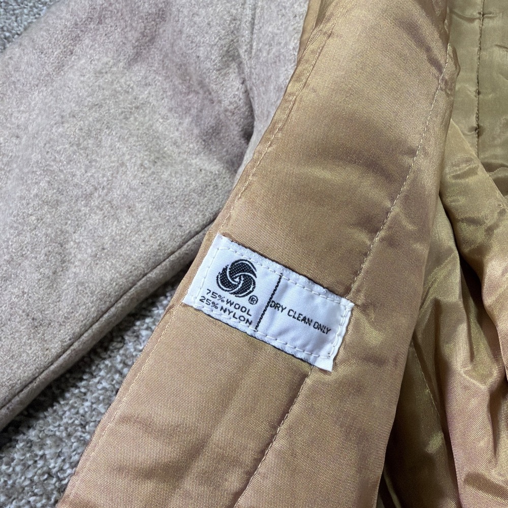 Vintage Wool Bomber Jacket Beige 70s Haggar Size 44 Regular Excellent - Picture 7 of 11